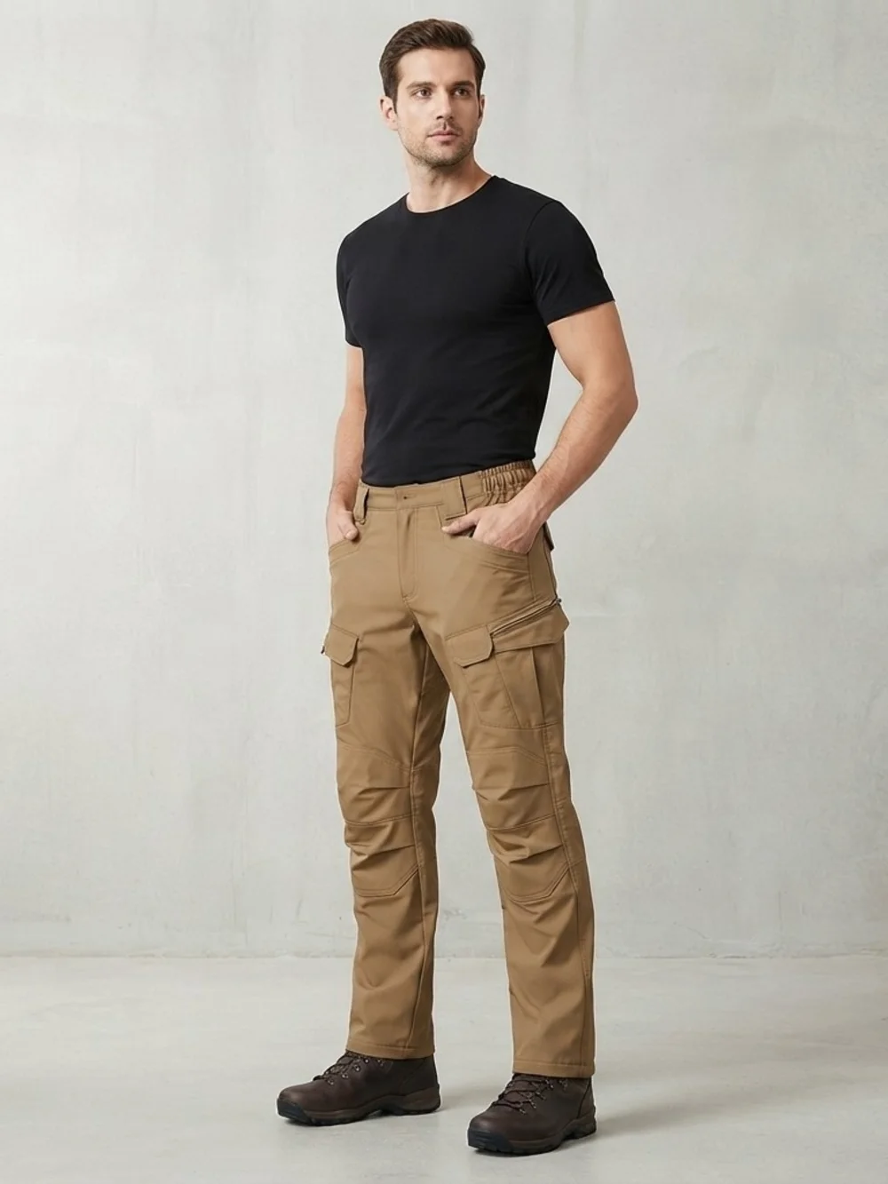Outdoor Tactical Dress Khaki Cargo Trousers - Size L